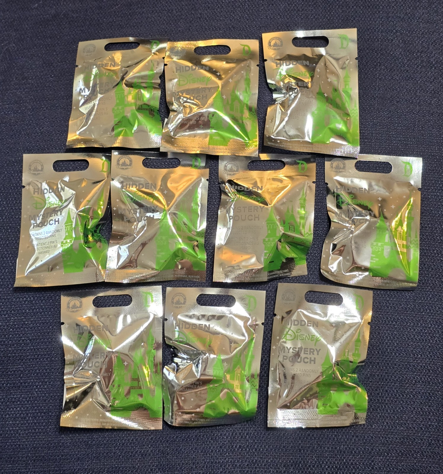 10 Pack NEW/SEALED 2026 Disneyland Hidden Mickey Pouch Wave A  Mystery Pins