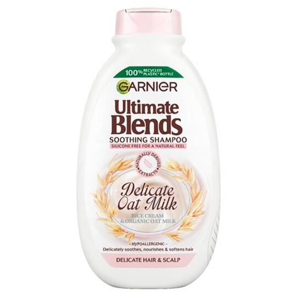 3 x Garnier Ultimate Blends Delicate Oat Milk Shampoo 400ml