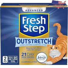 Advanced Clumping Cat Litter W/ Odor Control Charcoal 32lb Absorbent Easy Scoop
