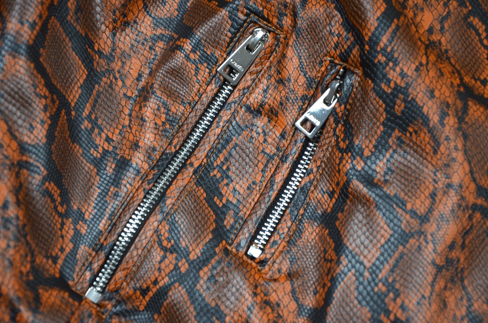 Levis Python Leather Print Jacket Women's Zip Siz… - image 12