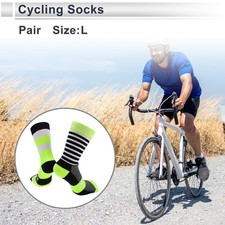Cycling Socks Sweat-Absorbent Anti-Odor Anti-Friction Size L Black Yellow