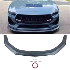 ABS Front Bumper Splitter Lip Spoiler For 2024 2025 Ford Mustang GT Matte Black