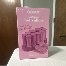 Conair Compact Hot Rollers 10-Piece Pink Dual Voltage Ceramic HS54ALD