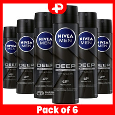 Nivea Men Deep Anti-Transpirant Dry & Clean Deodorant 48H 150ml Pack of 6