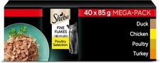 Image of Sheba Fine Flakes Poultry Selection in Jelly Wet Cat Food Pouches 40x85g