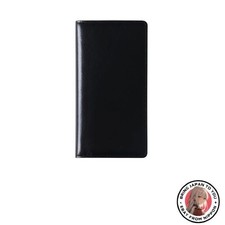 Quo Vadis Genuine Leather Buffalo Leather Notebook Cover 8.8 x 17cm Black