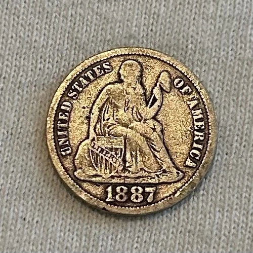 1887 S LIBERTY SEATED DIME FINE