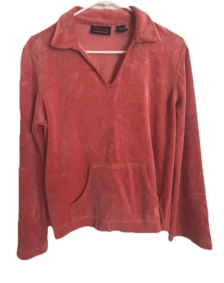 Conjunto de traje de chándal vintage Oleg Cassini de terciopelo de 2 piezas M pantalones con cordón tirar en la parte superior Foto 2 de 4