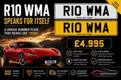 Ferrari Roma Private Number Plate – R10 WMA – Cherished Registration Number
