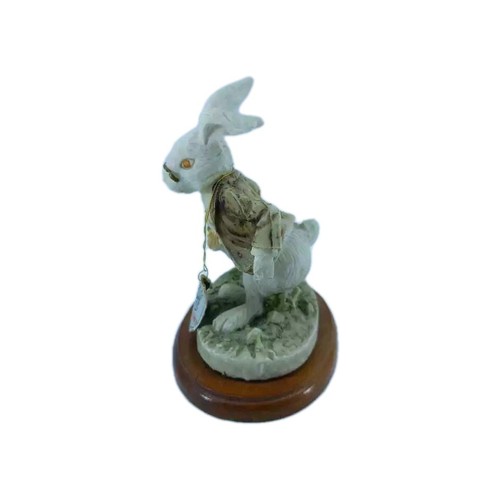 Gently Used Vintage German SAXONY Porcelain Figurine ,Rabbit , signed - Picture 2 of 6