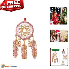 Stunning Pink Rhinestone Dreamcatcher Ornament - Unique Hanging Christmas Decor