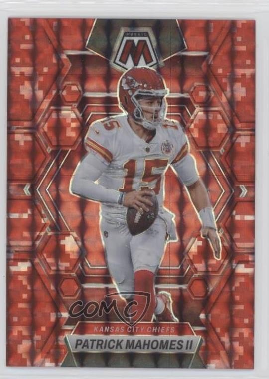 2023 Panini Mosaic Red Camo Mosaic Prizm Patrick Mahomes II #109 16wc