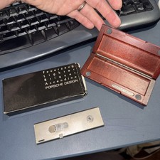 Rare Vintage PORSCHE DESIGN Titanium Lighter In Original Wood Box