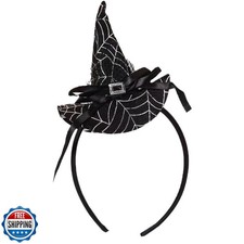 WRBAJIS Halloween Witch Hat Headband Spider Web Hair Bands Cute Hair Accessor