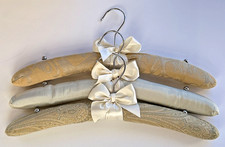 Nordstrom 3 Padded Fabric Hangers Green Damask by Gizmopromo