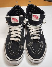 VANS Sk8-Hi Men s Size 9 Womens 10.5 Black White Skateboarding Shoes