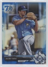 2017 Bowman Chrome Prospects Blue Refractor 70th Anniversary Jacob Faria y0i