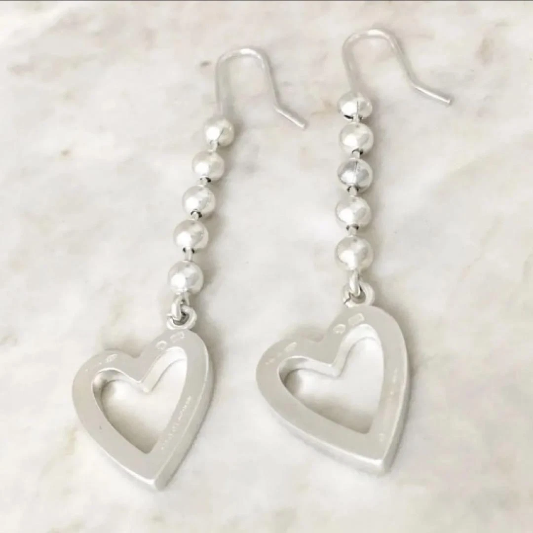 Gucci Boucles d'oreilles coeur boule chaîne balançoire type argent 925 accessoires femme