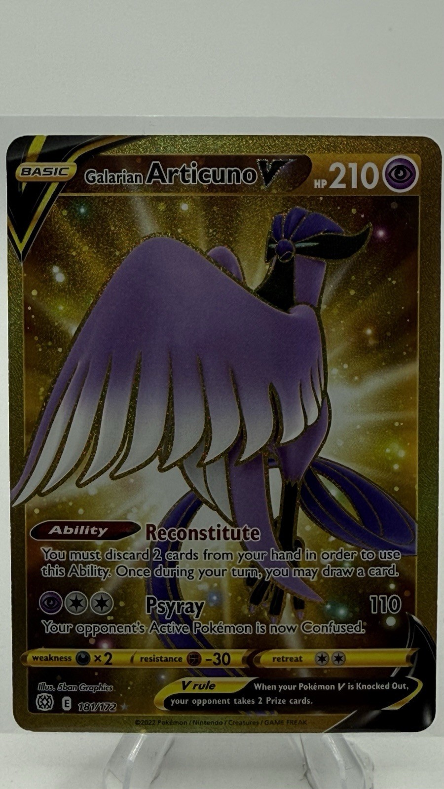 Galarian Articuno V 181/172 Swsh09: Brilliant Stars Secret Rare Holo (NM)