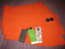 NEW !! Armani Exchange 100% cotton orange knit scarf 16" wide x 72" long