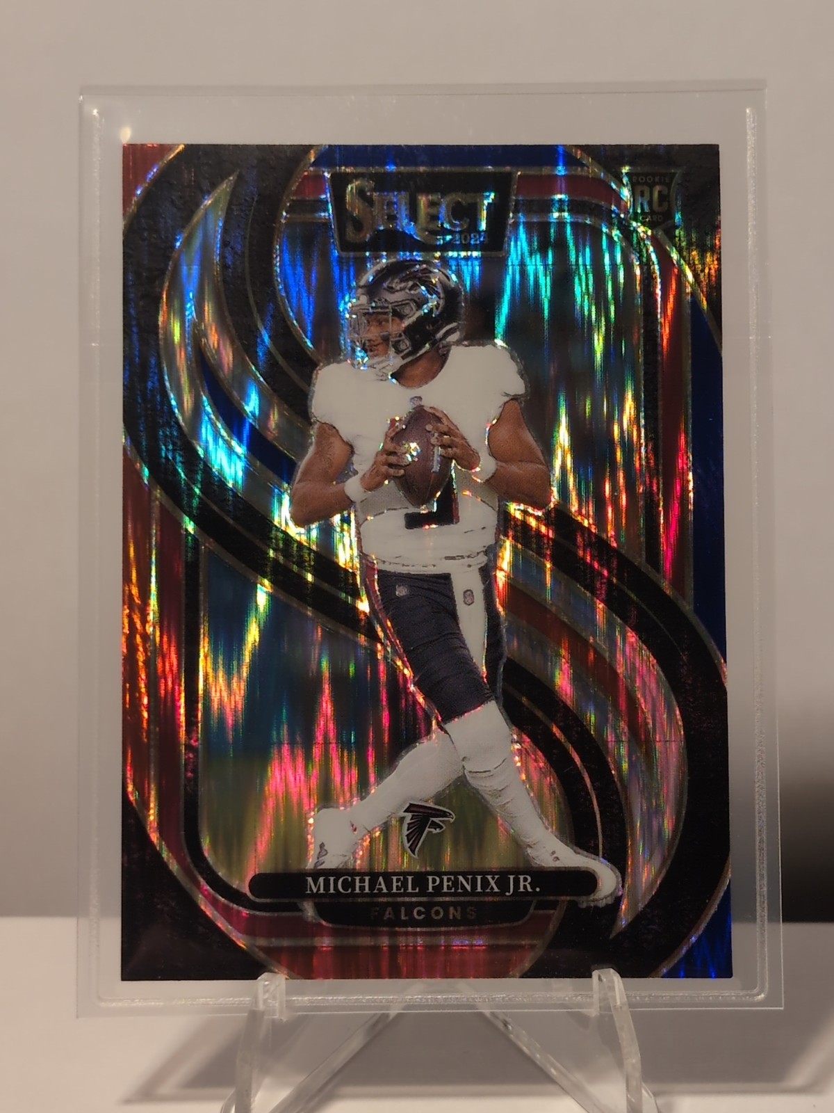 2024 Panini Select - Premier Level Michael Penix Jr. #110 Red & Blue Shock Prizm