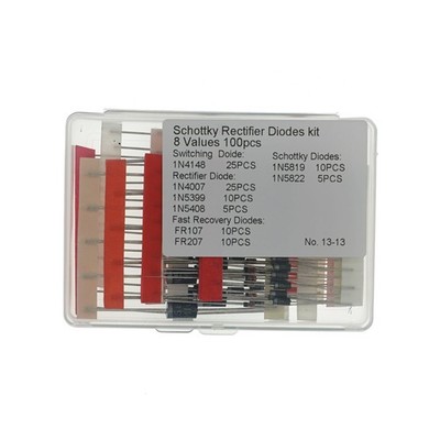 8 Values 100 PCS Switching/Fast Recovery/Schottky/Rectifier Diodes kit 1N4148...