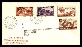Mayfairstamps South Vietnam Flight 1953 Saigon to San Fran CA Cover cca_07535
