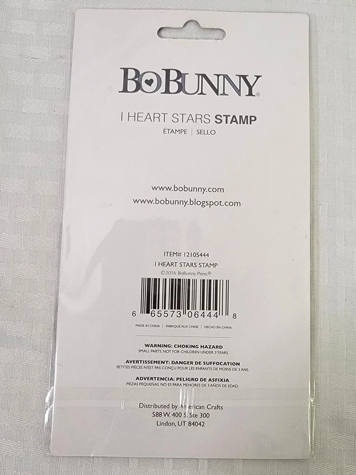 Bo Bunny I HEART STARS Stamp Set -  Acrylic Stamps - 6 Pieces - Image 2 of 3