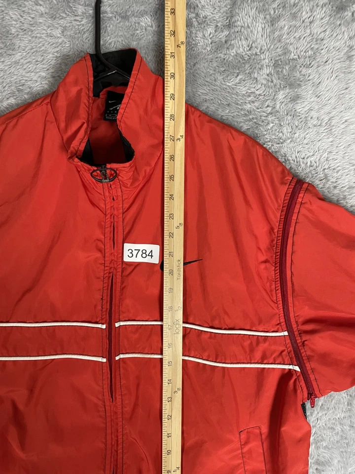 Vintage Nike Agassi Warm Up Jacket Mens Medium Red Black White Tennis 90s - Image 4 of 4