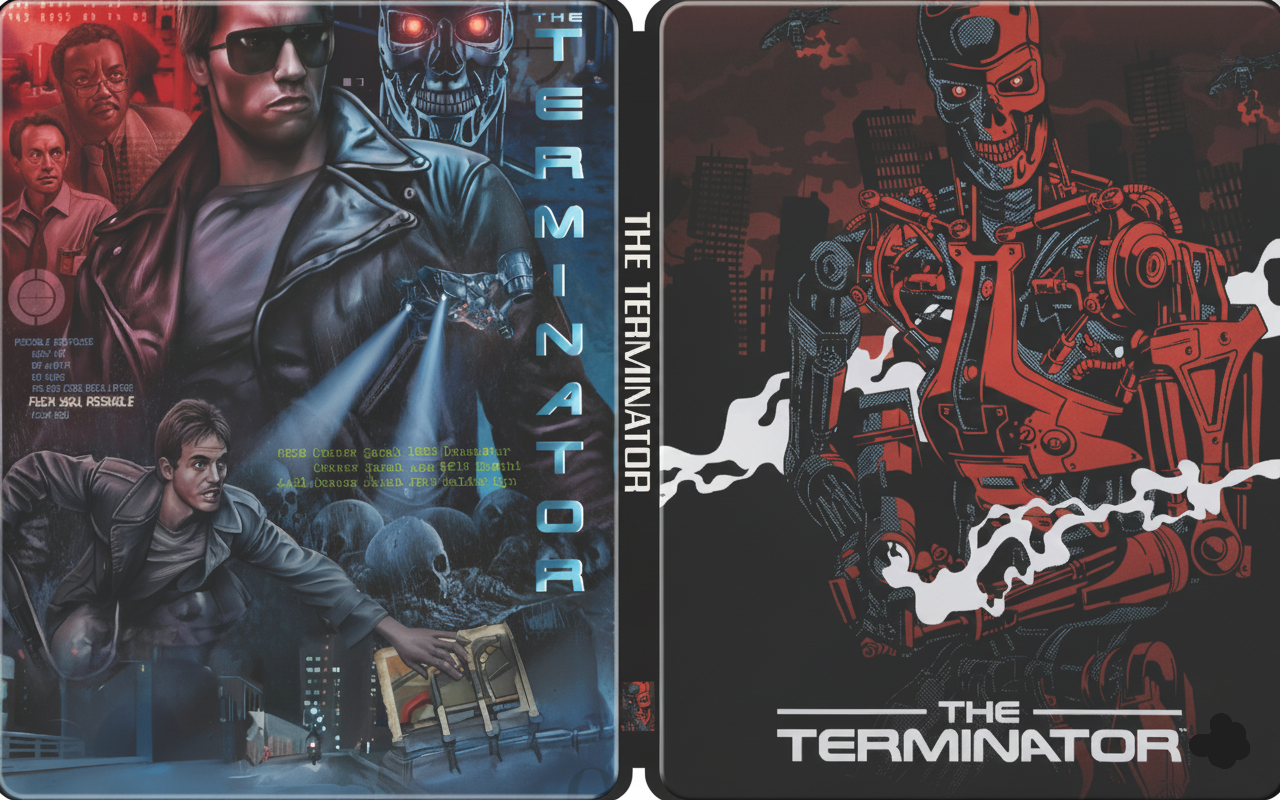 Customized steelbook case of The Terminator 4K 1984 case only, no disc!