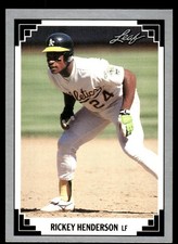 Rickey Henderson 1991 Leaf #101 Athletics MLB READ FREE SHIPPING AutographDen