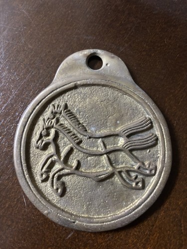 Vintage Brass Korean Ma'pae Medal TWO HORSE Warrant POST Korean War