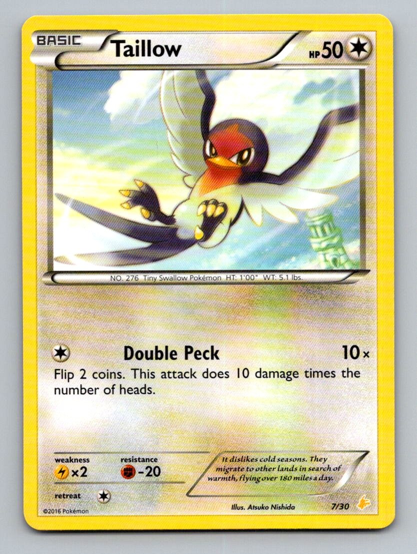 Taillow 7/30 Common XY Trainer Kit: Pikachu Libre & Suicune Pokemon LP