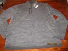 NWT GRAY Eddie Bauer Sweater Mens Size Large Fleece 1/4 Zip Rugged Styling New