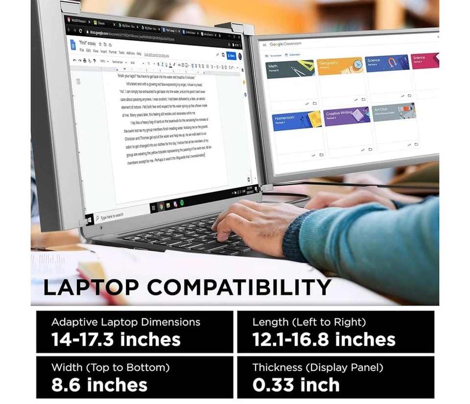 Hyangin S8 14" Dual Triple Monitor Laptop Screen Extender Portable Ultra Slim - Image 2 of 4