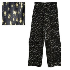 VTG Express y2k Ditsy Floral Print Pants Size XS Black Pleated BOHO Hippie