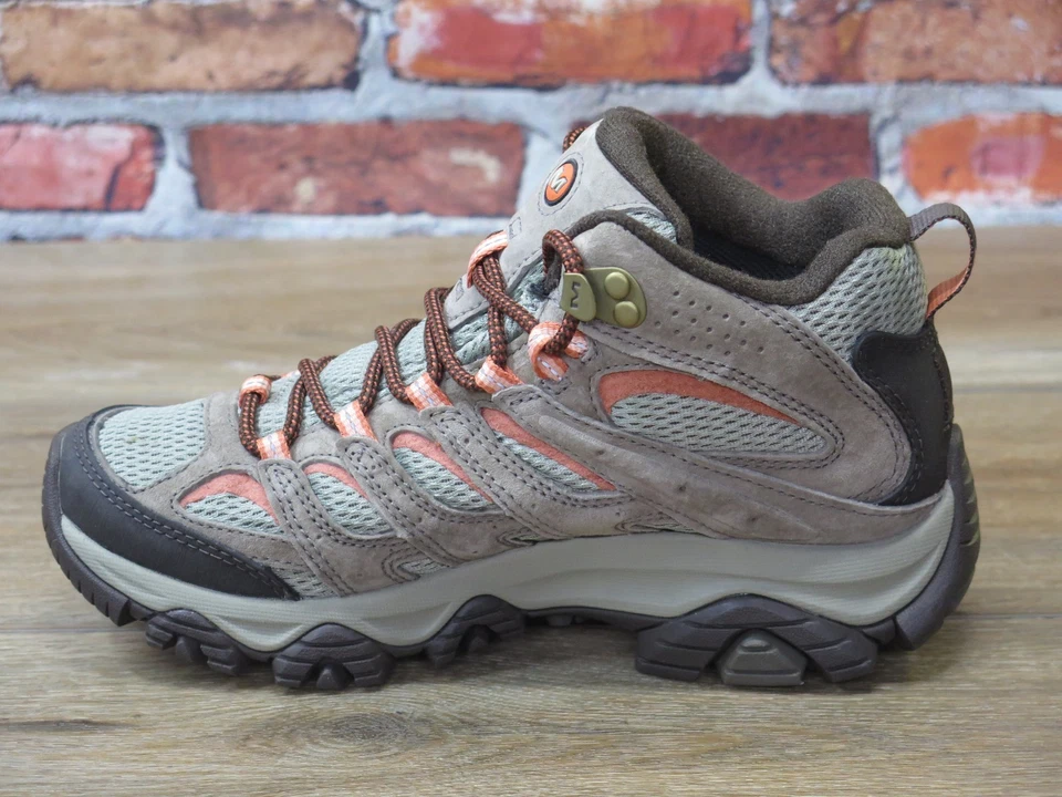 Bota de caminhada feminina Merrell Moab 3 média cabo elástico couro impermeável *J035848 - Imagem 4 de 4