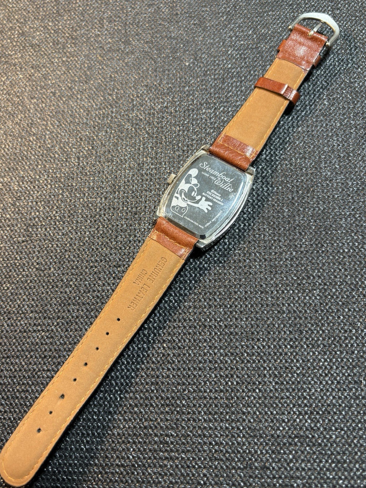 Steamboat Willie Mickey Mouse Disney Silver Tone 33mm Tonneau Watch,New Band/Bat thumbnail 10