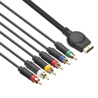 AV Component Cable for Sony PS1 PS2 PS3 YPbPr RCA 1.8M Gold Plated.