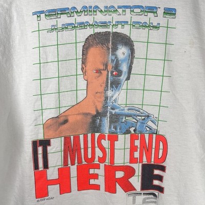 Vintage Terminator 2 Judgement Day Shirt Mens Large 1991 Movie