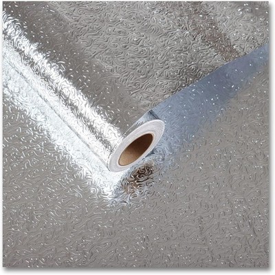 Cre8tive 24'' x 118'' Lar Size Sier Stainl Steel Contact Paper Peel
