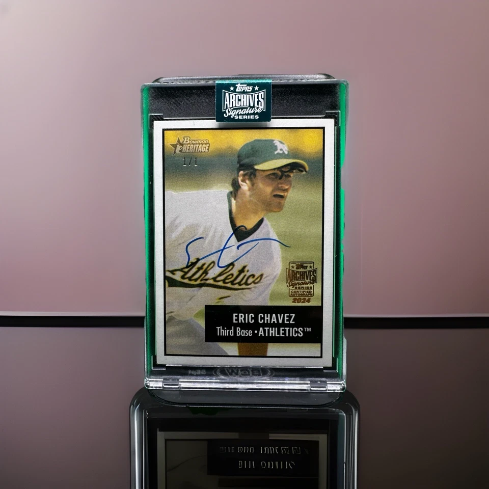 Bowman Heritage Topps Archive Signature Series 2024 Eric Chavez 1/1 Oakland As Foto 4 de 4