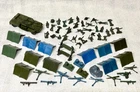 Vintage 1950's Marx Plastic Mixed Lot US Army Men Armored Car Tents Guns Cans