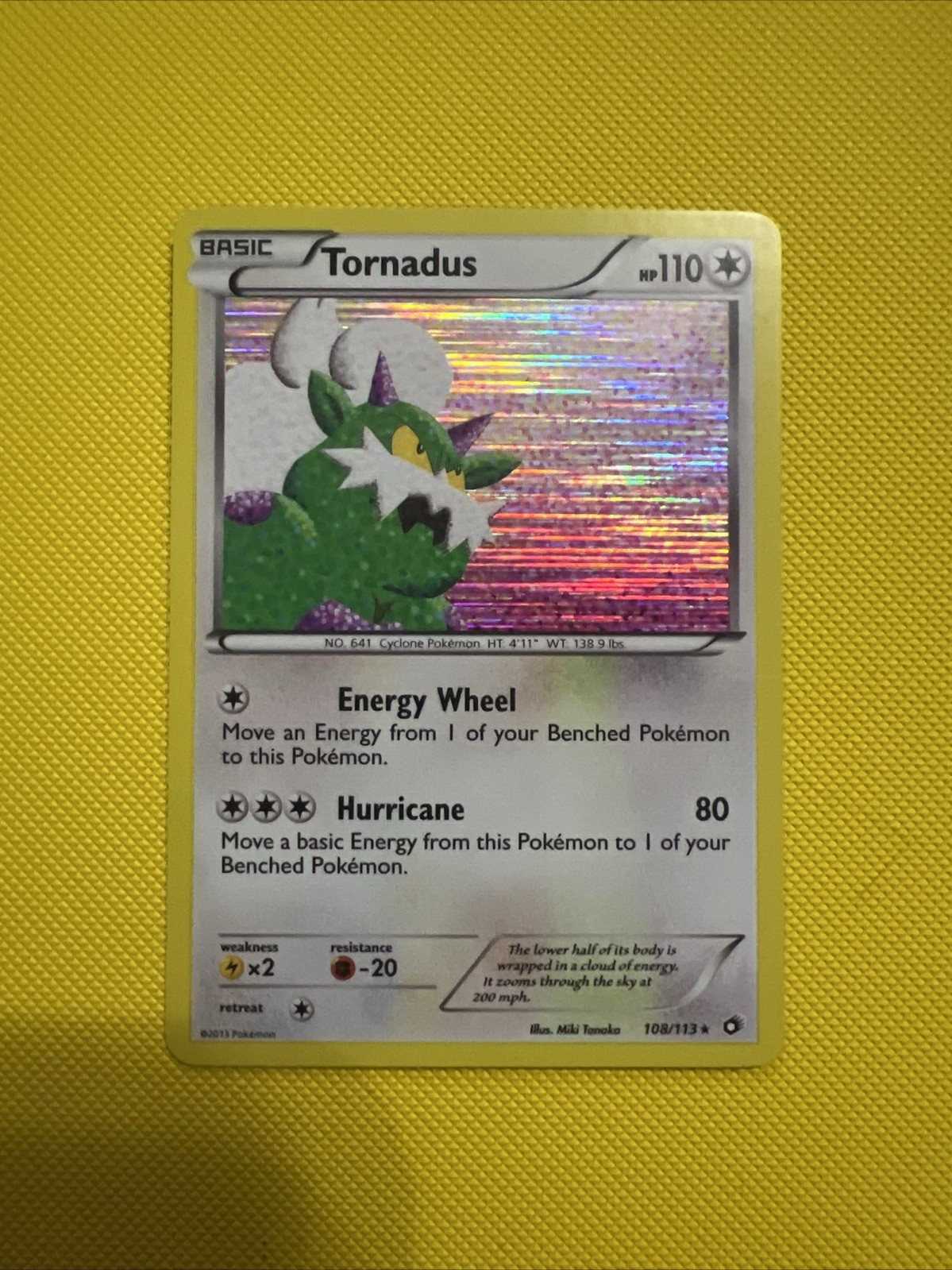 Pokémon TCG Tornadus Holo Rare Card 108/113 Legendary Treasures Series