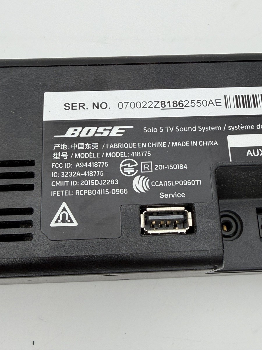 Bose Solo 5 サウンド システム Bluetooth 418775 Bose Solo 5 Sound Bar Model 418775 Bluetooth System - Black No