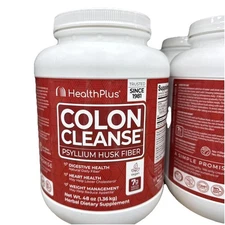 Health Plus Original Colon Cleanse Psyllium Husk Powder, 48oz 194svgs, Exp. 5/26