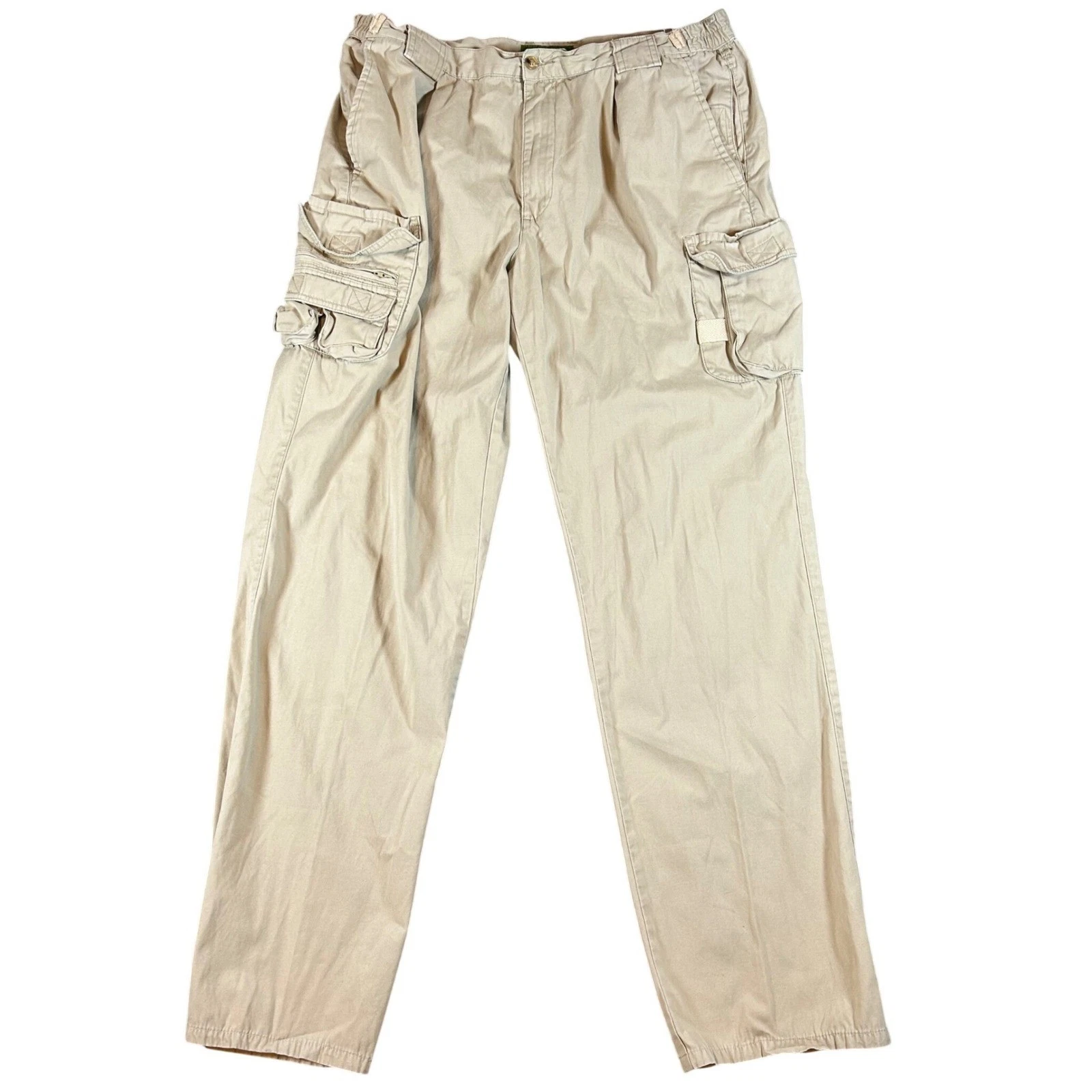 Orvis Mens Khaki Cargo Pants Fishing Safari Trouser Pleated Size 38 Fits 40x33