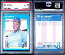 1987 Fleer Bo Jackson #369 PSA 8 NM-MT Kansas City Royals Rookie Card. rookie card picture