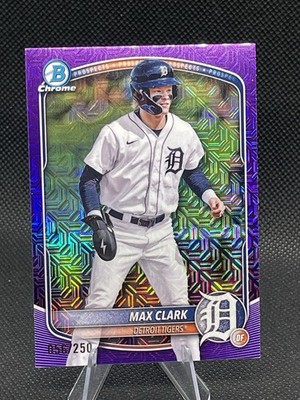 Max Clark #BCP-24 Purple Mojo Refractor /250 (RC) - 2025 Bowman Chrome Prospects