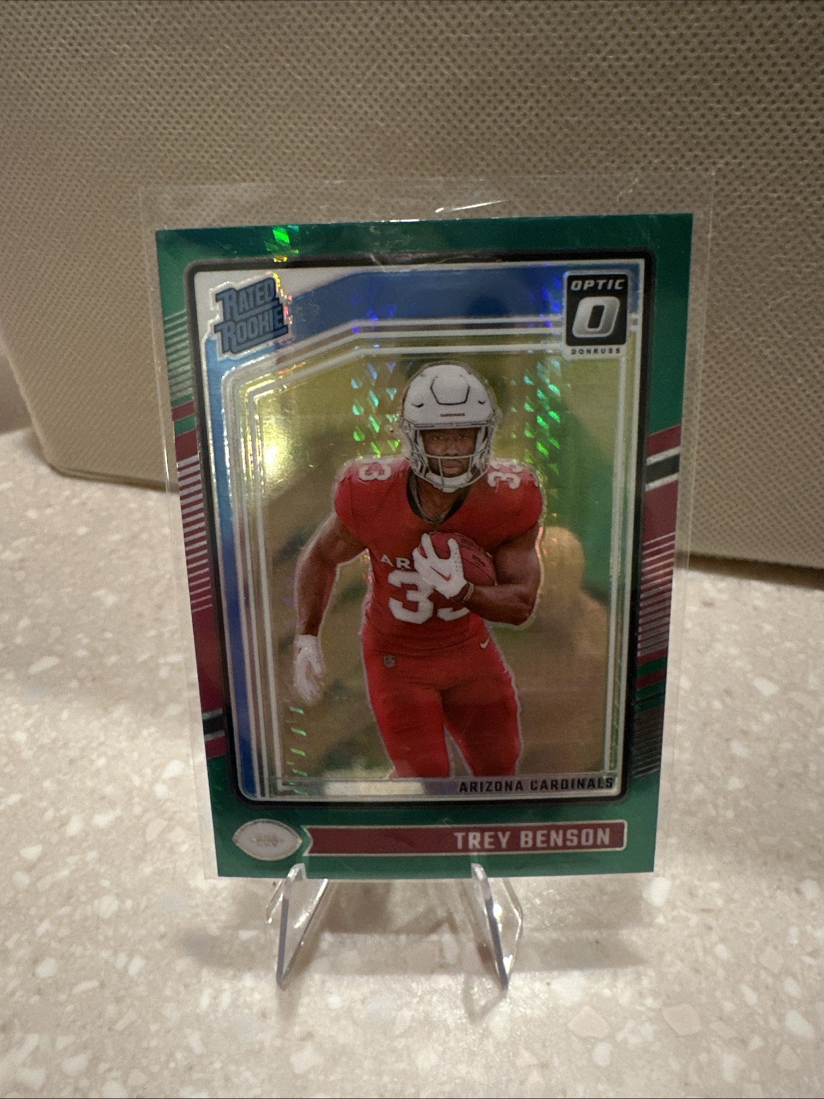 2024 Panini Donruss Optic - Rated Rookie Trey Benson #293 Green Hyper Prizm (RC)